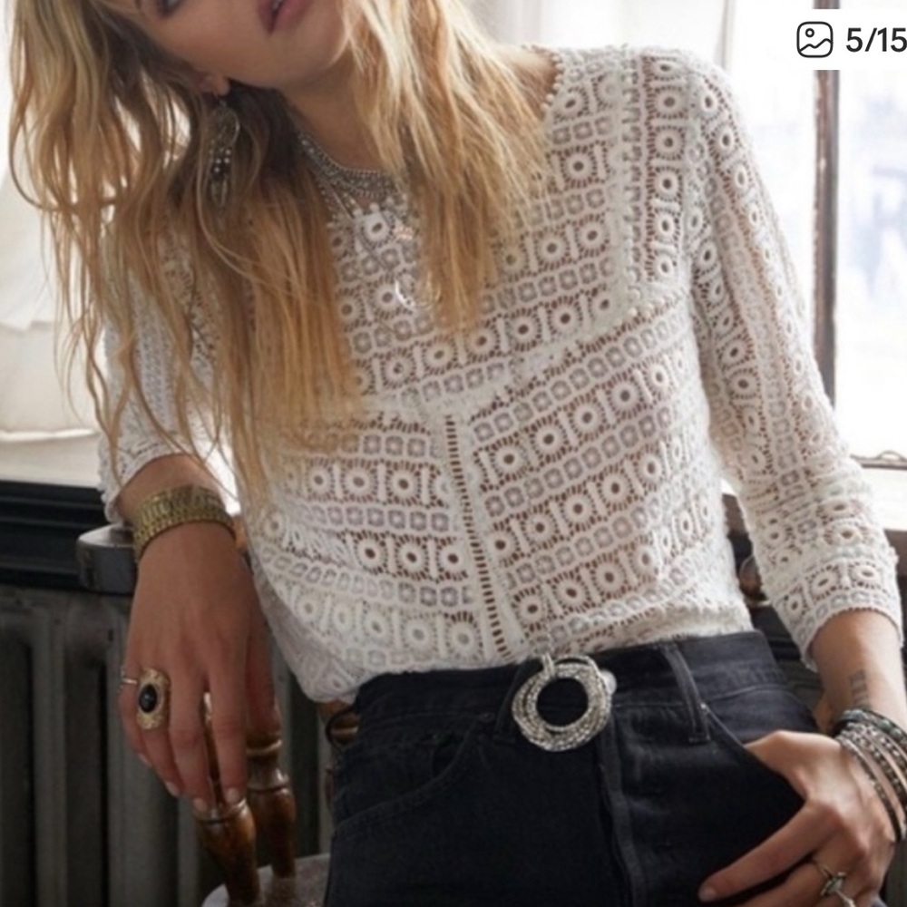 Sézane Joss blouse ecru 36 6 - Picture 2 of 3